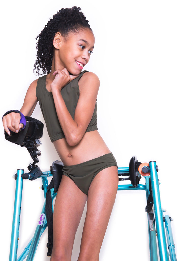 Adaptive Olive Green Girls Two Piece